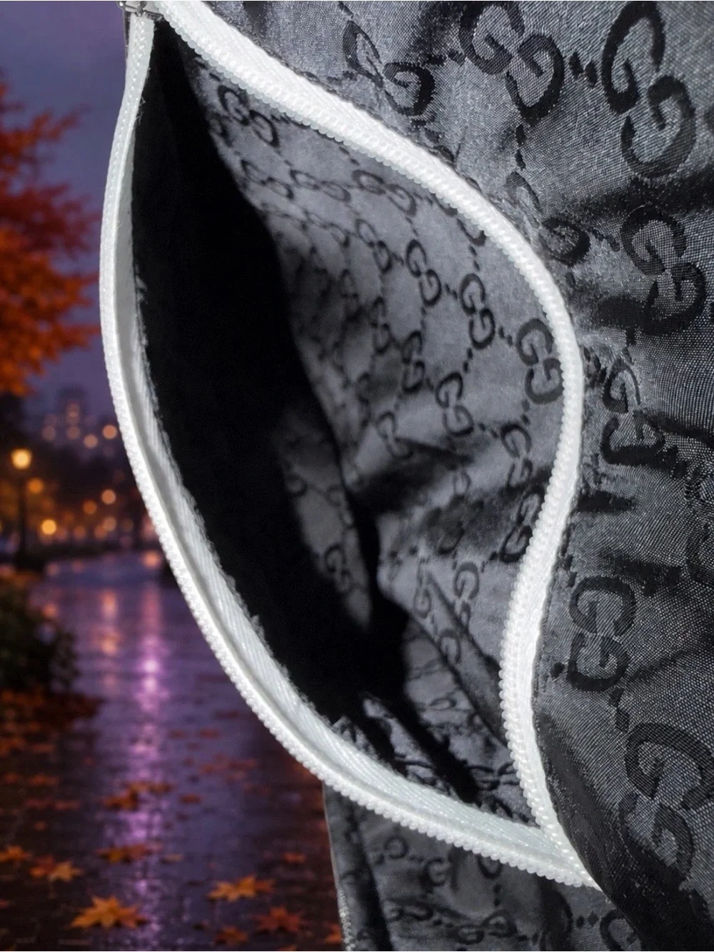 Gucci GG Monogram Nylon Hooded Jacket 48/M